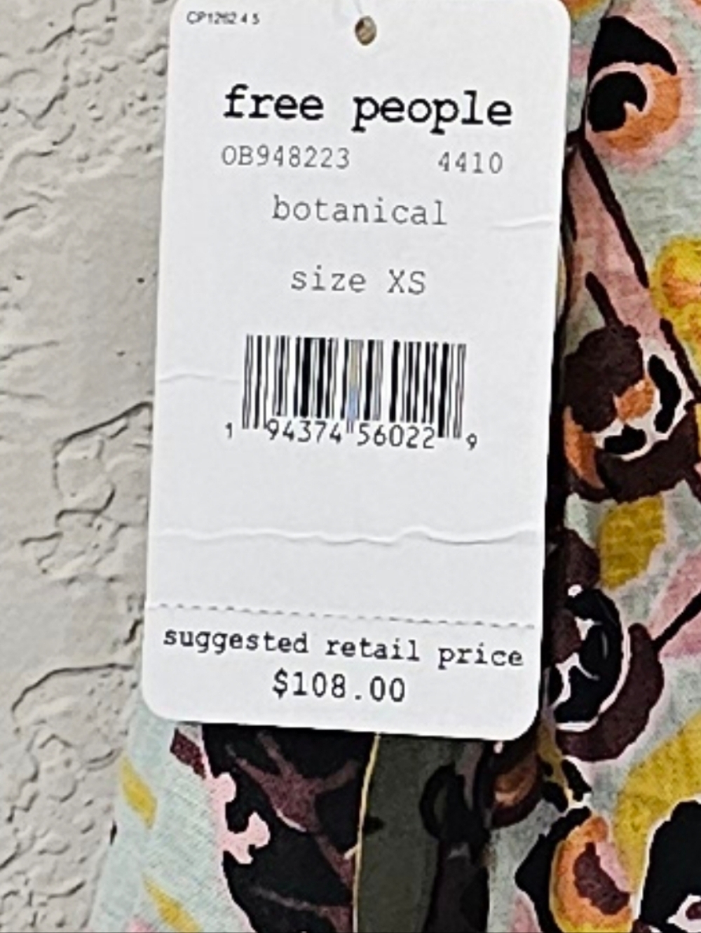 Free People Floral Print Top - Mint, Pink, Yellow, Black